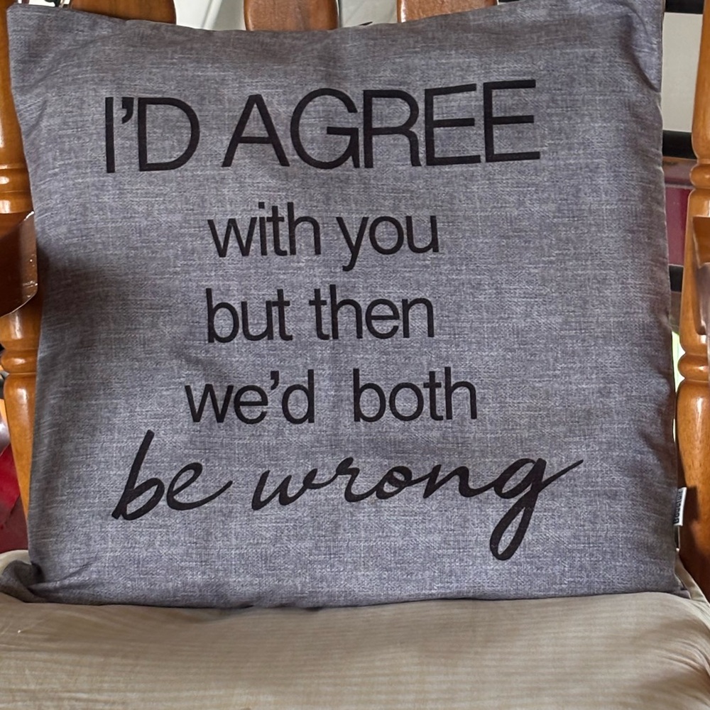 👛 (ANY 2/$20) BOUCLAIR Funny Statement Square Grey Cushion Cover